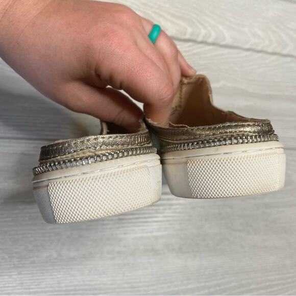 Botkier Women's Hayden Ivory Gold Croc Embossed Mule Platform Sneakers Size 6.5 - Picture 6 of 11